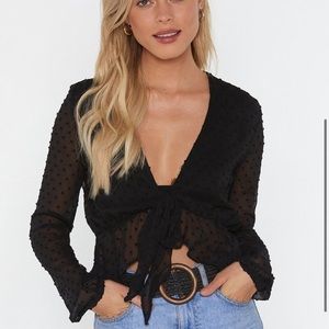 Nastygal - Be Seeing You Tie Top